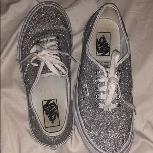 silver sparkly vans
